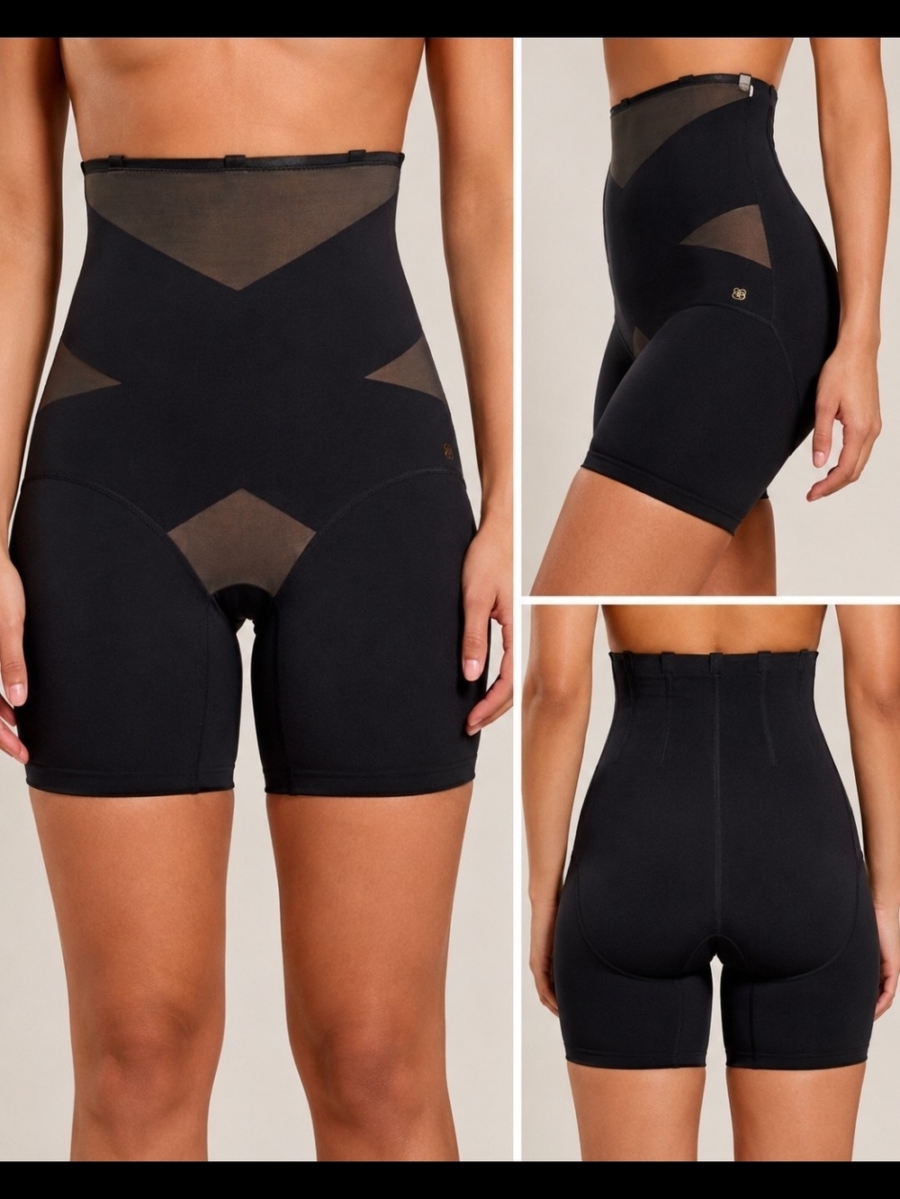 Honeylove SuperPower Short Black High-Waisted Shapewear Shorts XL